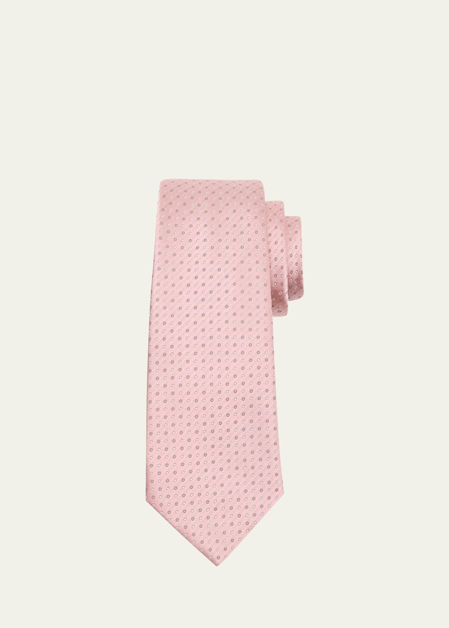 Mens Silk Jacquard Polka Dot Tie Product Image