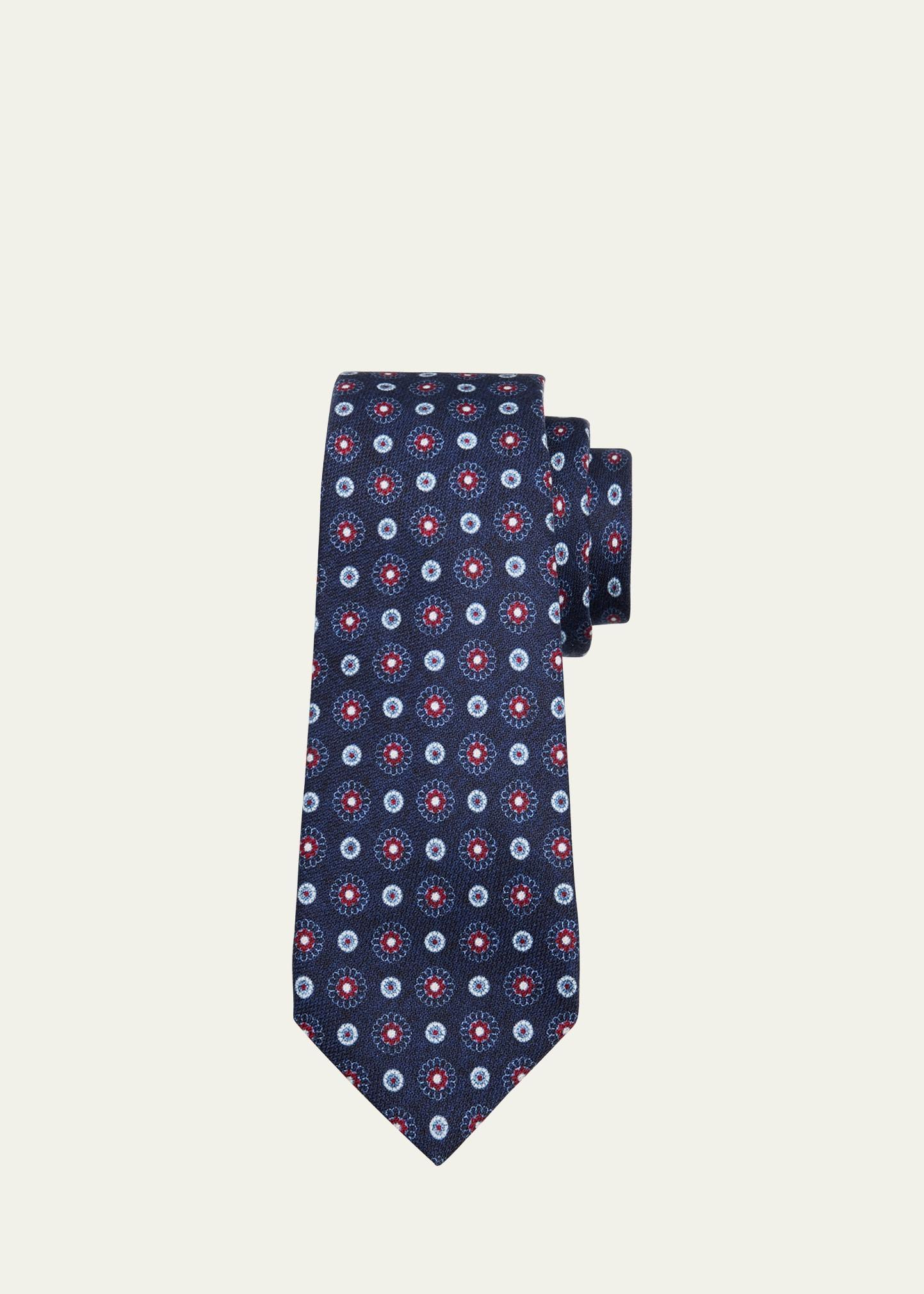 Mens Geometric Circle Silk Tie Product Image