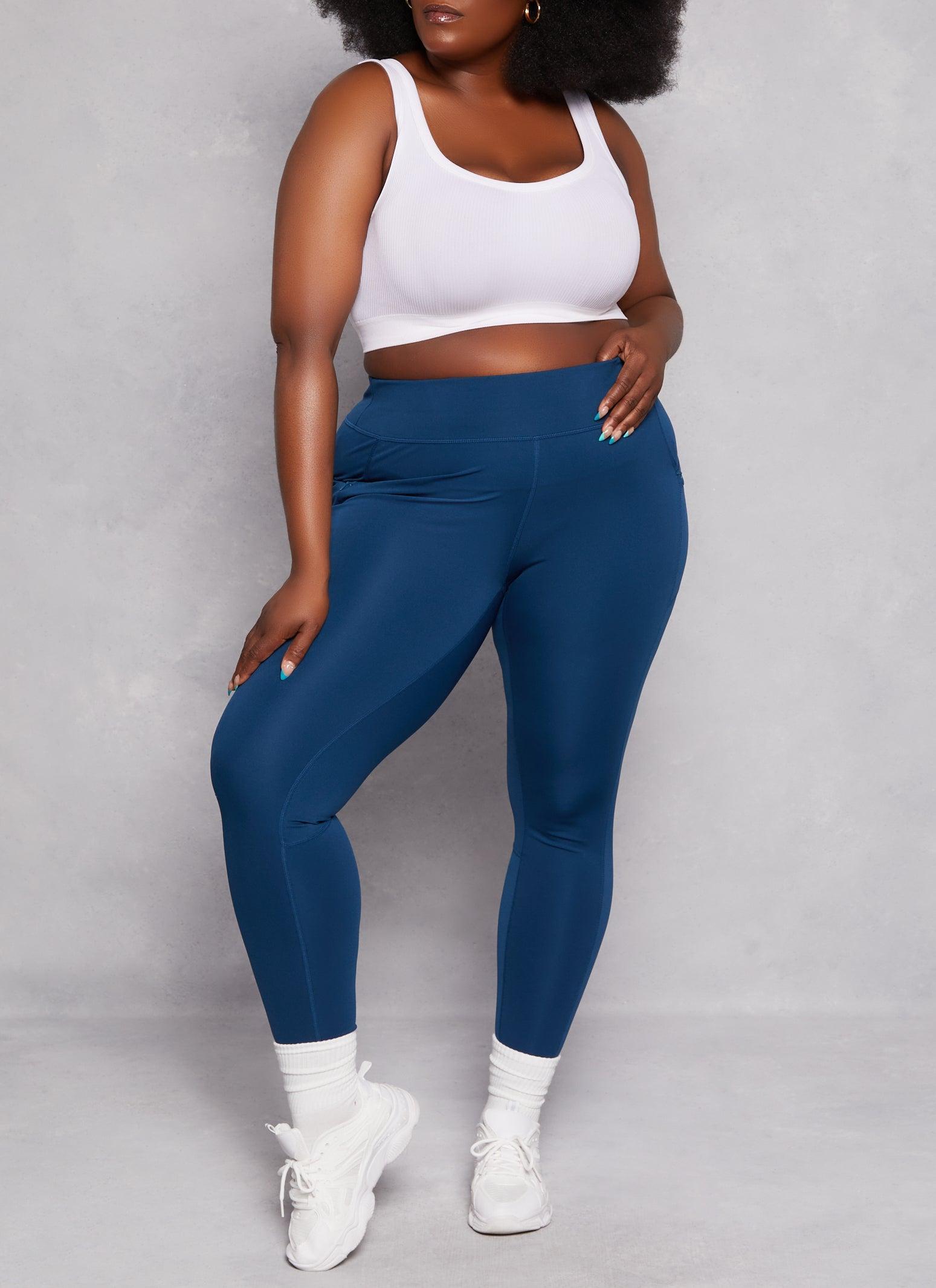 Womens Plus Size High Waist Zip Pocket Leggings Product Image