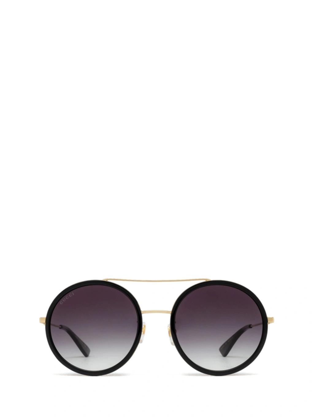 Gg0061s Black Sunglasses In Gold,grey Gradient Product Image