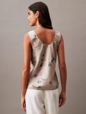 Satin Floral Print Tank Top Product Image