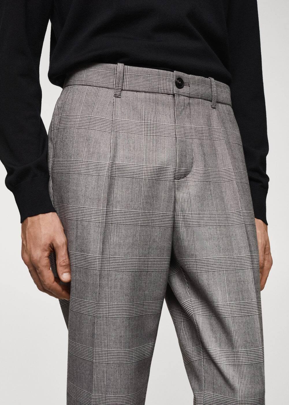 MANGO MAN - Check pleated pants greyMen Product Image