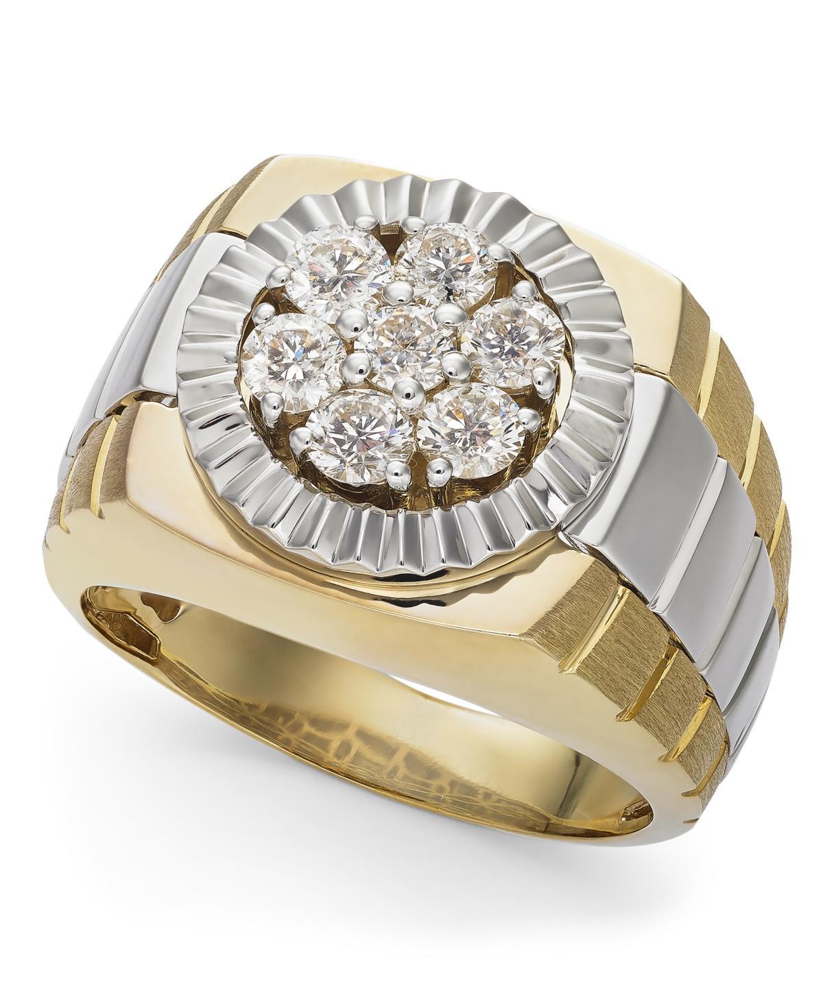 Mens Diamond Two-Tone Ring in 10k Gold (1 ct. t.w.) Product Image