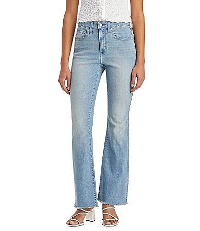 Levis 726 High Rise Frayed Hem Flare Jeans Product Image