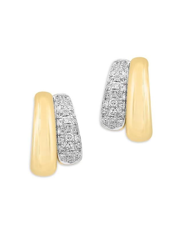 Effy Womens 14K Yellow Gold & 0.29 TCW Diamond Huggie Earrings Product Image