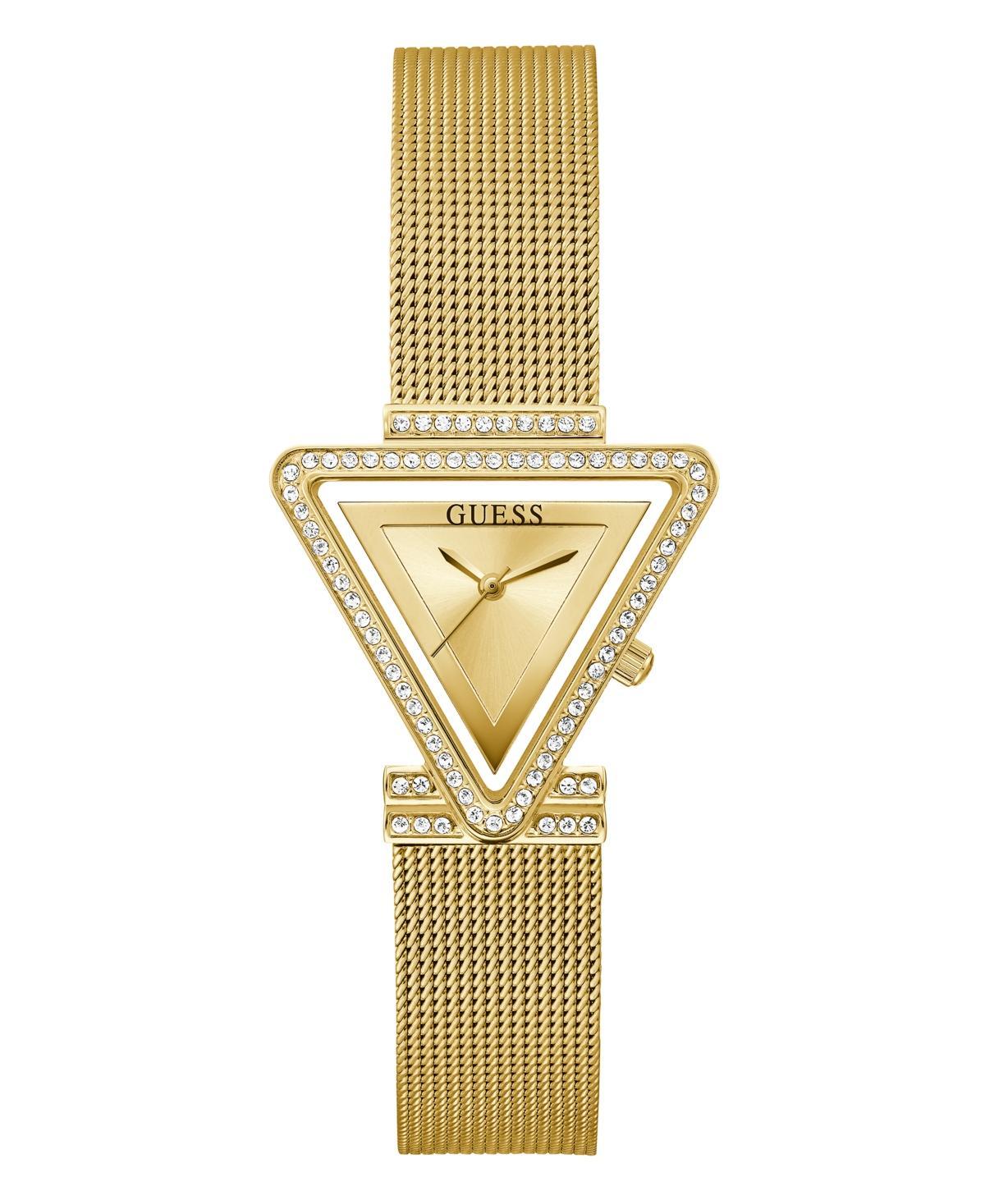 Guess Womens Gold-Tone Glitz Stainless Steel, Mesh Bracelet Watch, 34mm Product Image