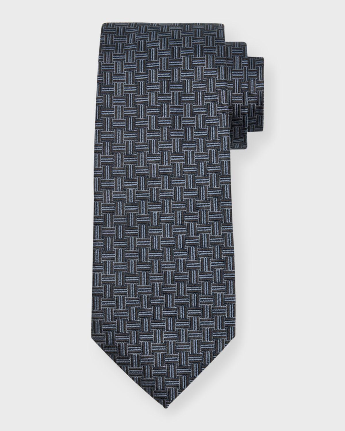 Mens Basketweave Silk Tie Product Image