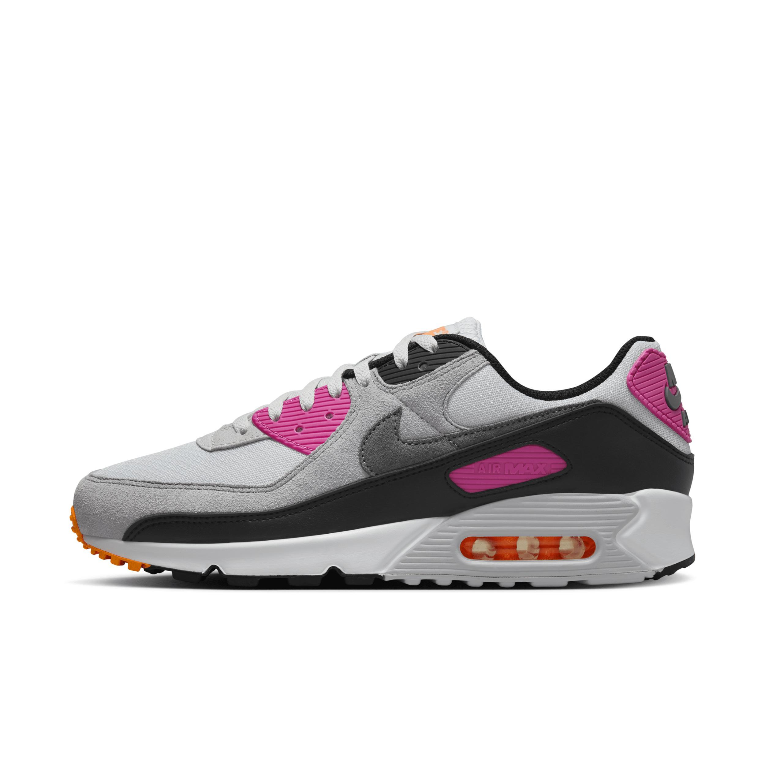 Nike Mens Air Max 90 - Running Shoes White/Wolf Grey/Pink Foam Product Image