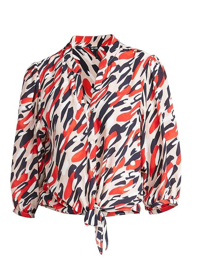 Womens Petite Santa Fe Button-Up Tie Shirt Product Image