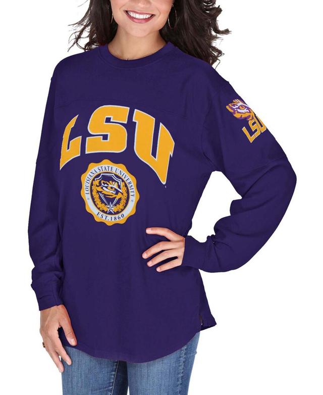 Womens Purple Lsu Tigers Edith Long Sleeve Oversized Top Product Image