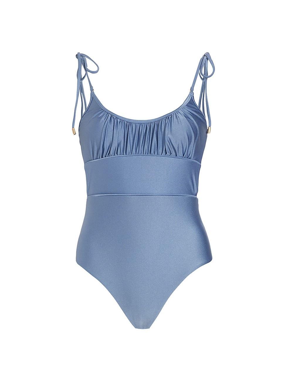 Womens Gathered One-Piece Swimsuit Product Image