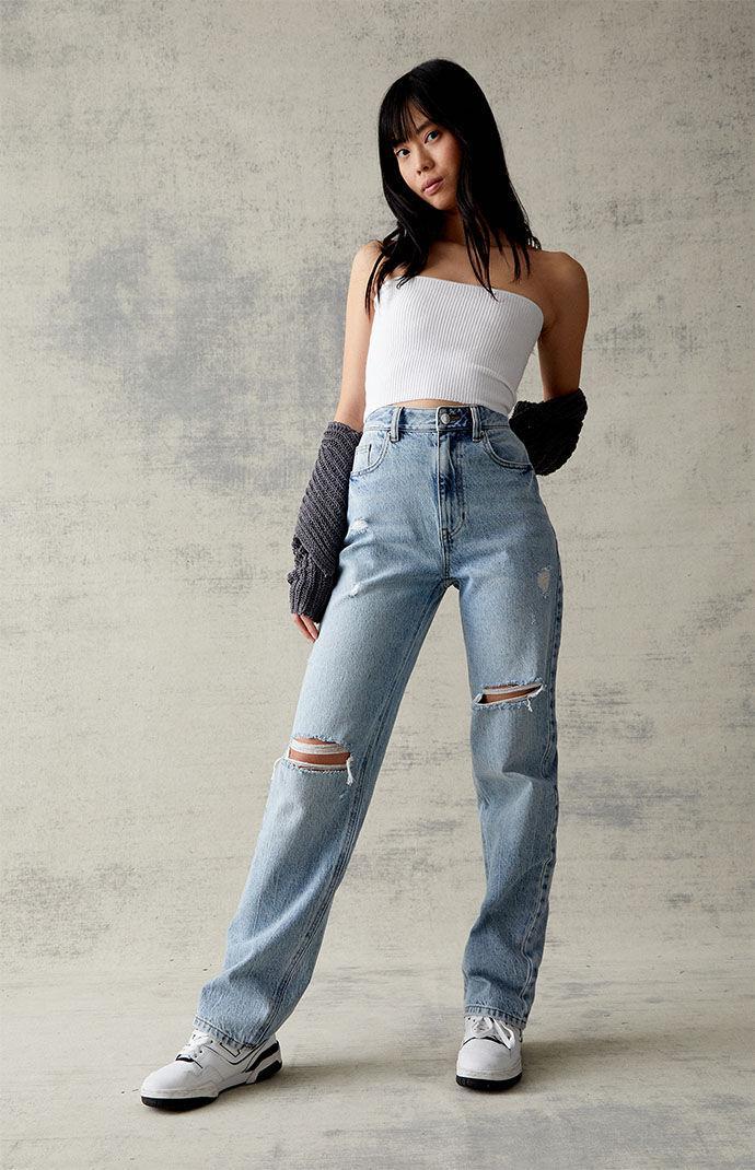 PacSun Womens Eco Light Ripped 90s Boyfriend Jeans Product Image