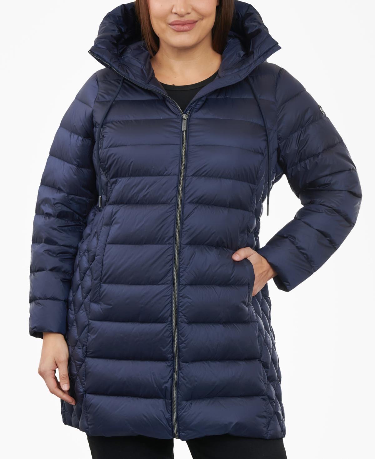 Michael Michael Kors Womens Plus Size Hooded Down Packable Puffer Coat, Created for Macys Product Image