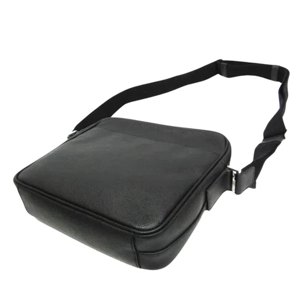 Saffiano Black Leather Shoulder Bag () Product Image