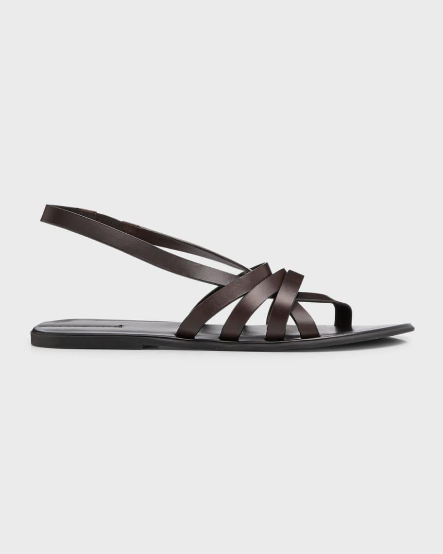 Leather Strappy Thong Slingback Sandals product image