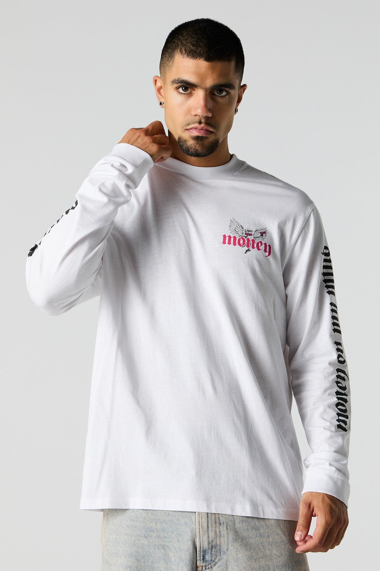 Money on My Mind Graphic Long Sleeve Top Male Product Image