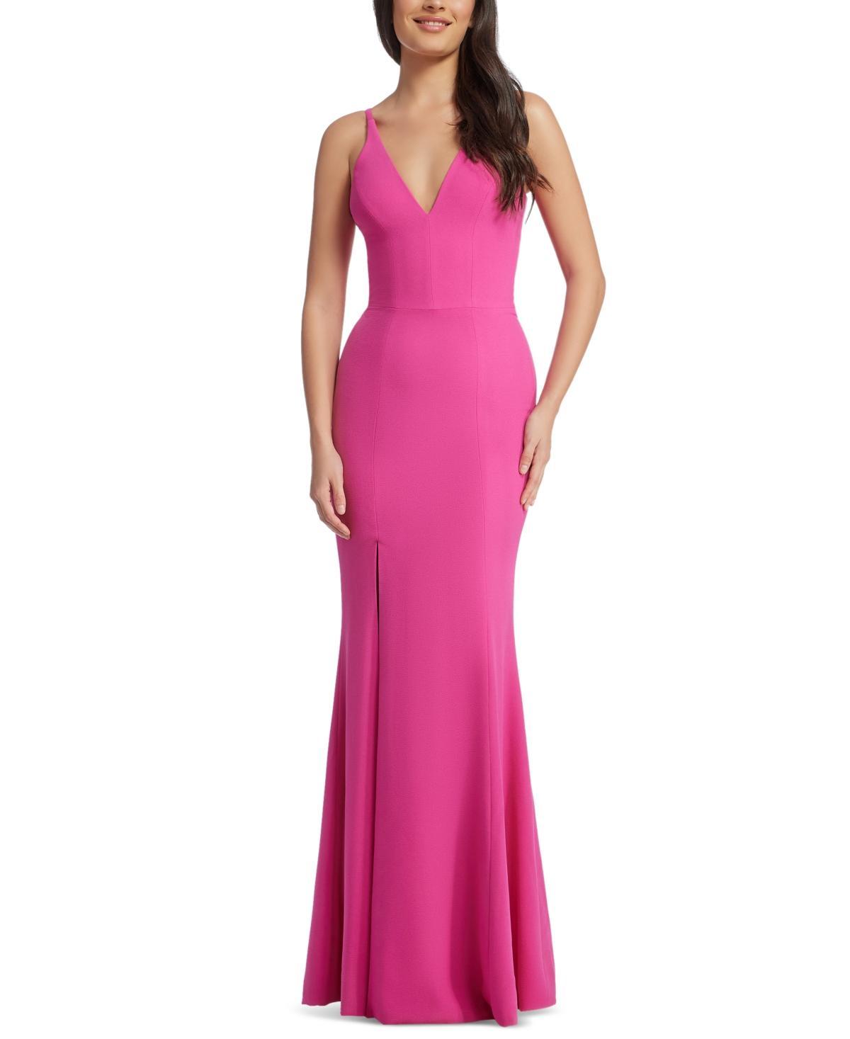 Dress the Population Iris Slit Crepe Gown Product Image