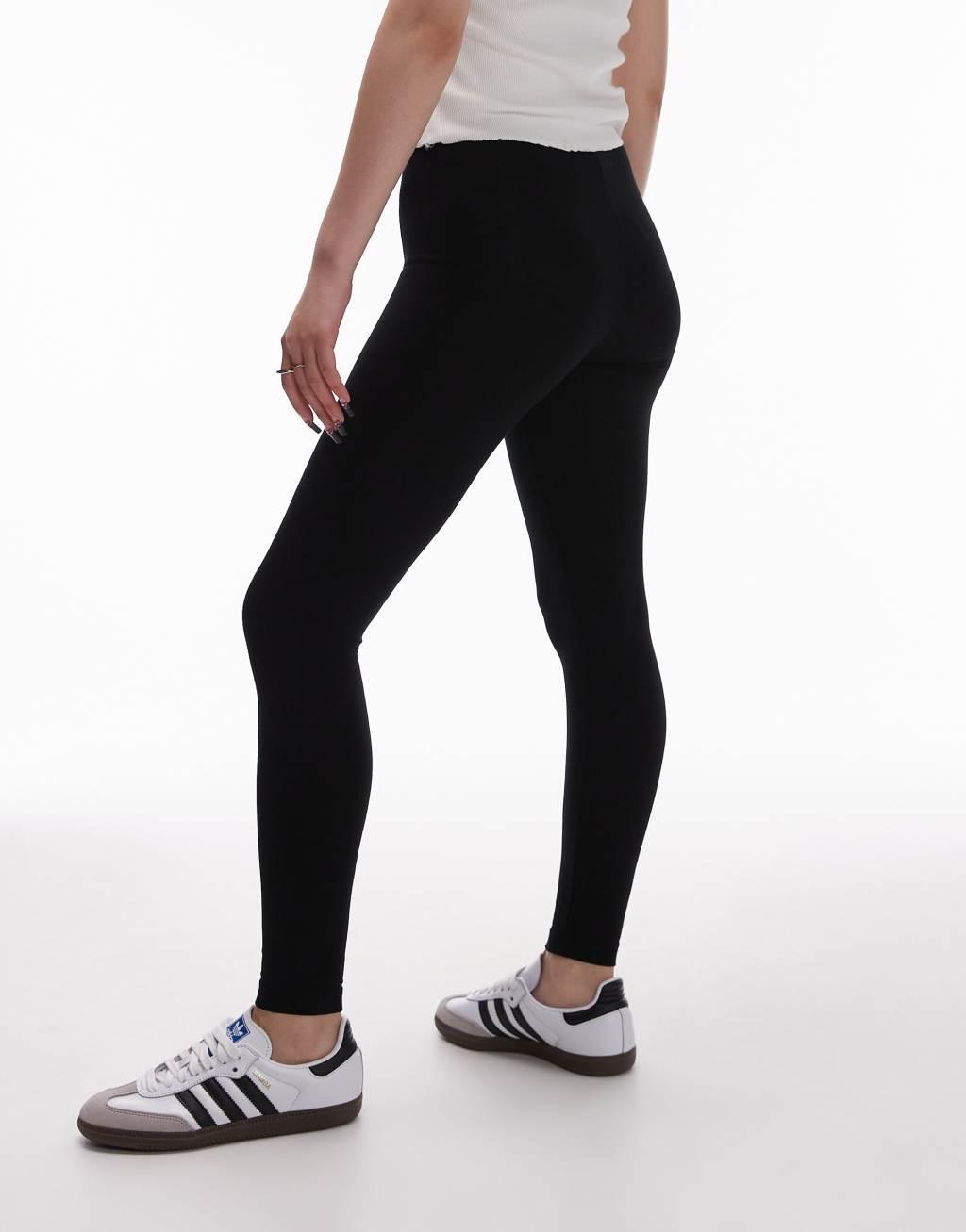 Topshop Petite basic ankle length legging in black Product Image