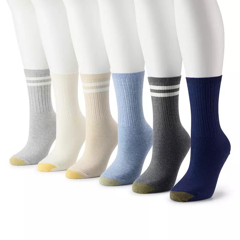 Womens GOLDTOE 6-Pack Ribbed Crew Socks Product Image