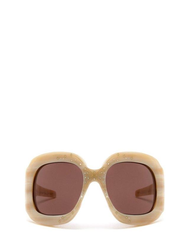 Eyewear Oversized Frame Sunglasses In Beige Product Image