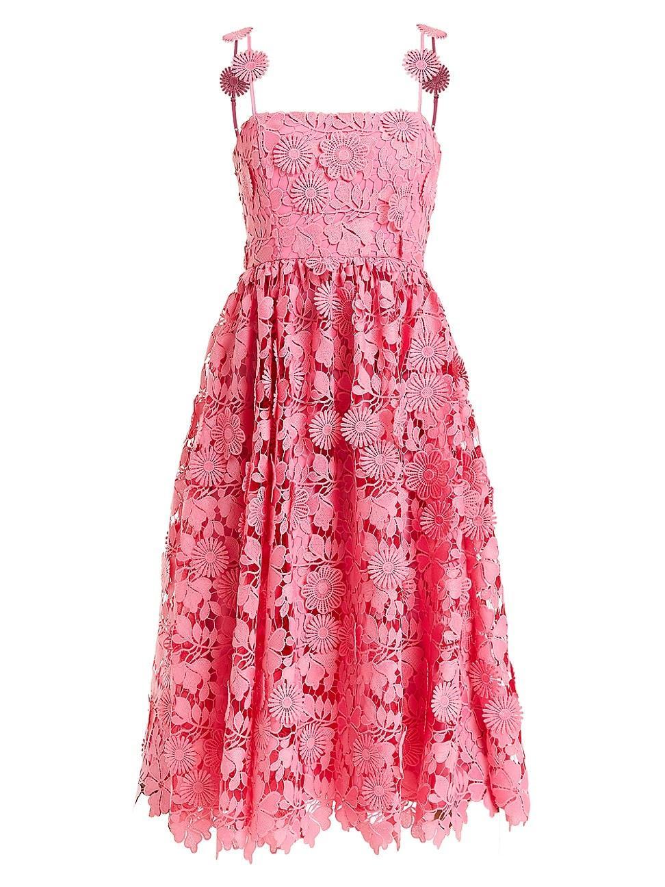 Womens Raelyn Floral Lace Midi-Dress Product Image