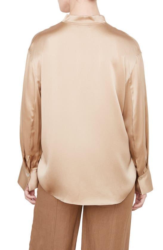 Bias Cut Silk Long-sleeved Blouse In Rose Dawn Product Image