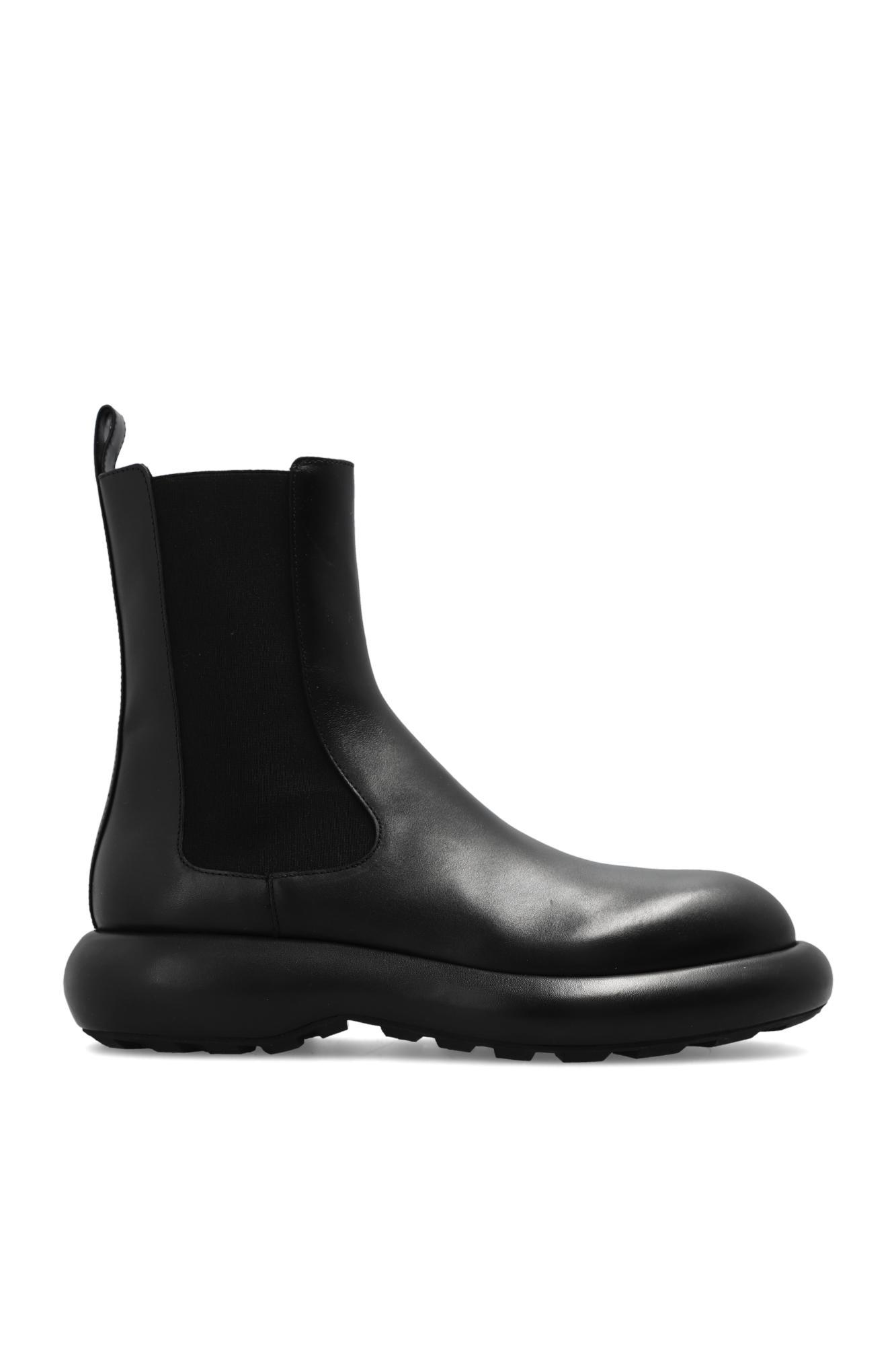 Leather Ankle Boot In Black Product Image