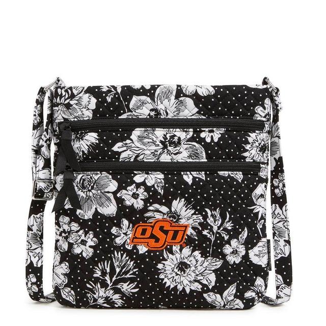 Vera Bradley Collegiate Triple Zip Hipster Crossbody Bag Women Rain Garden with Oklahoma State University Logo Product Image