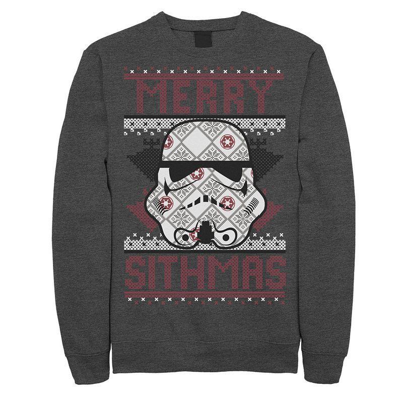 Mens Star Wars Stormtrooper Helmet Merry Sithmas Sweatshirt Grey Heather Product Image