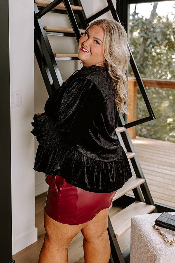 Statement Maker Velvet Top In Black Curves Product Image