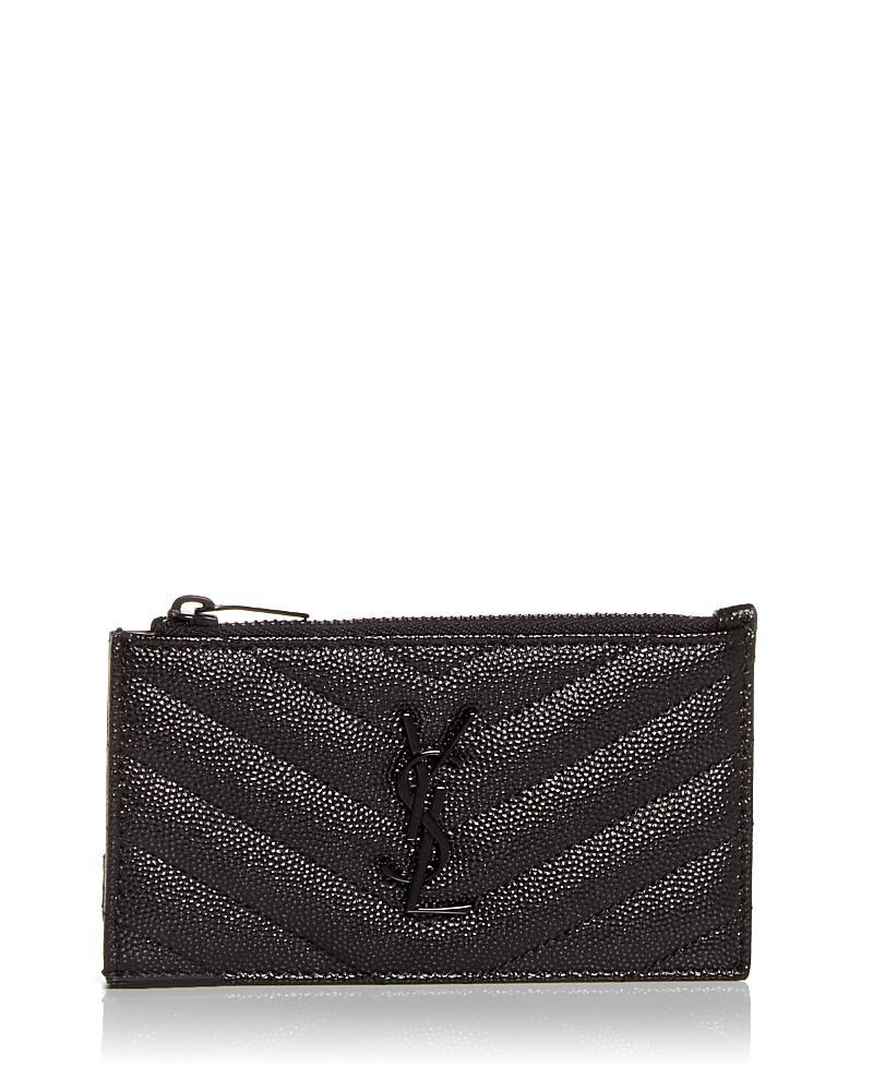 Womens Cassandre Matelass Zipped Card Case in Leather Product Image