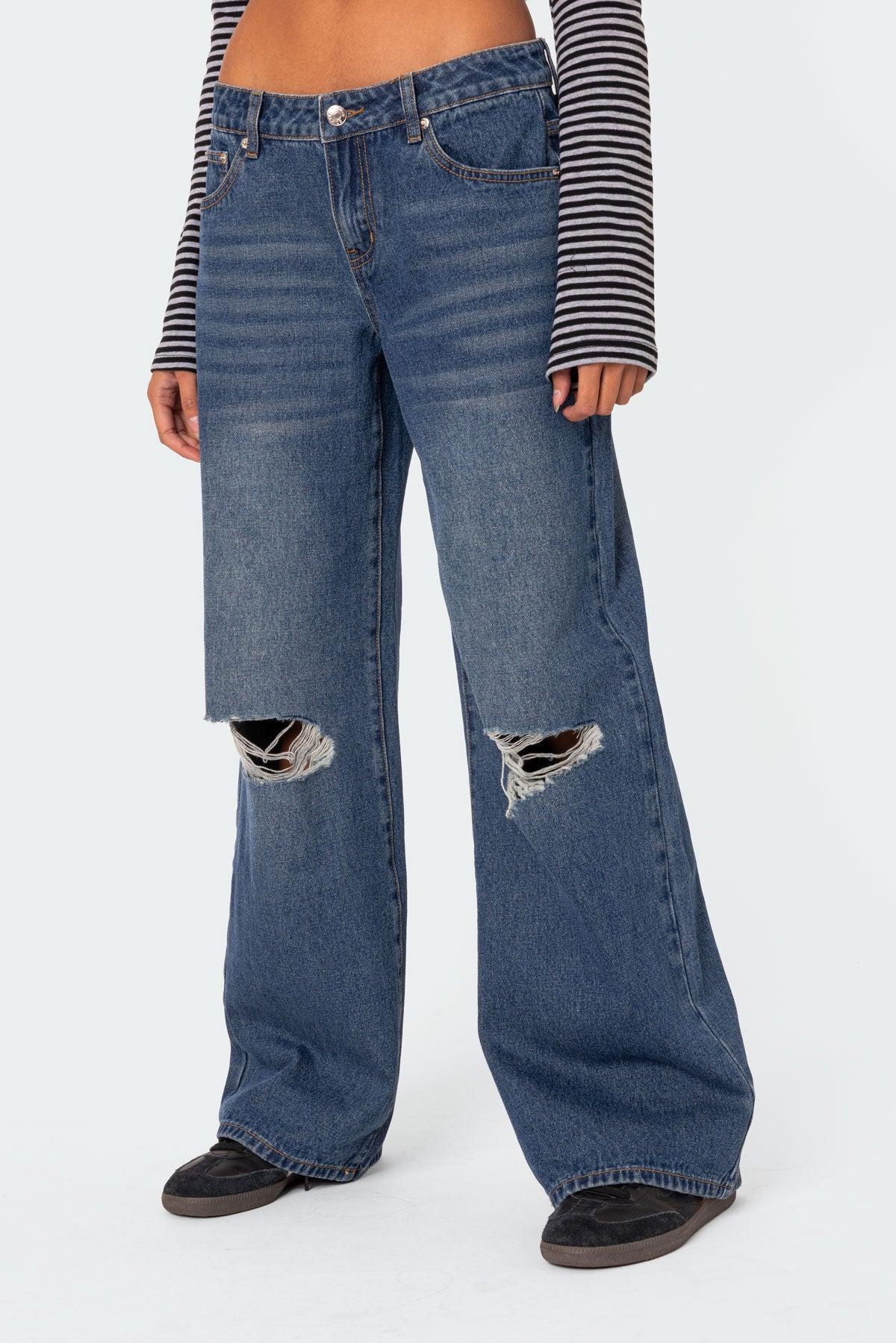 Debbie Distressed Low Rise Jeans Product Image