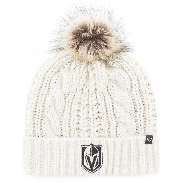 Womens 47 White Vegas Golden Knights Logo Meeko Cuffed Knit Hat with Pom Product Image