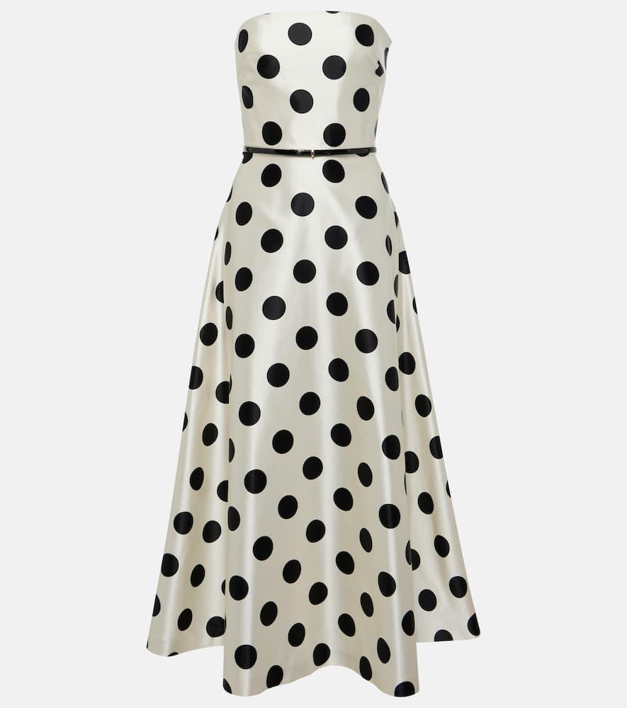 MAX MARA Cippo Polka-dot Cotton And Silk Maxi Dress In Multicoloured Product Image