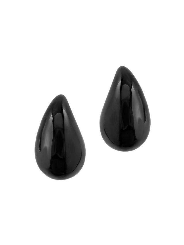 Womens 14K Yellow Gold & Onyx Teardrop Earrings Product Image