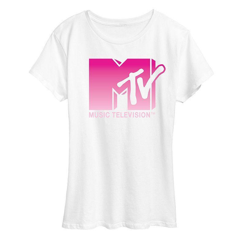 Womens MTV Pink Ombre Graphic Tee Product Image