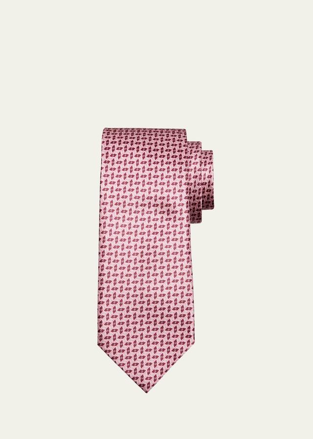 Mens Silk Geometric-Print Tie Product Image