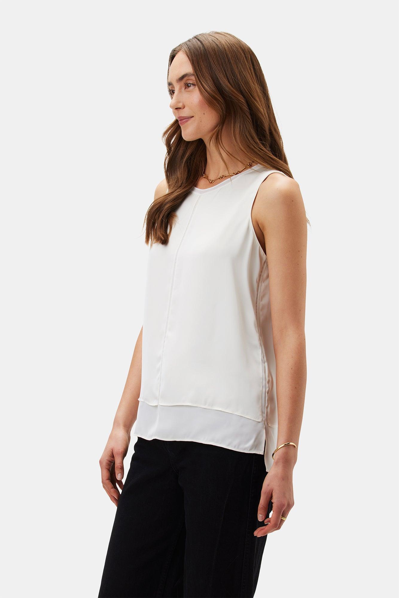 Zola Doubled Tank - Ivory Product Image