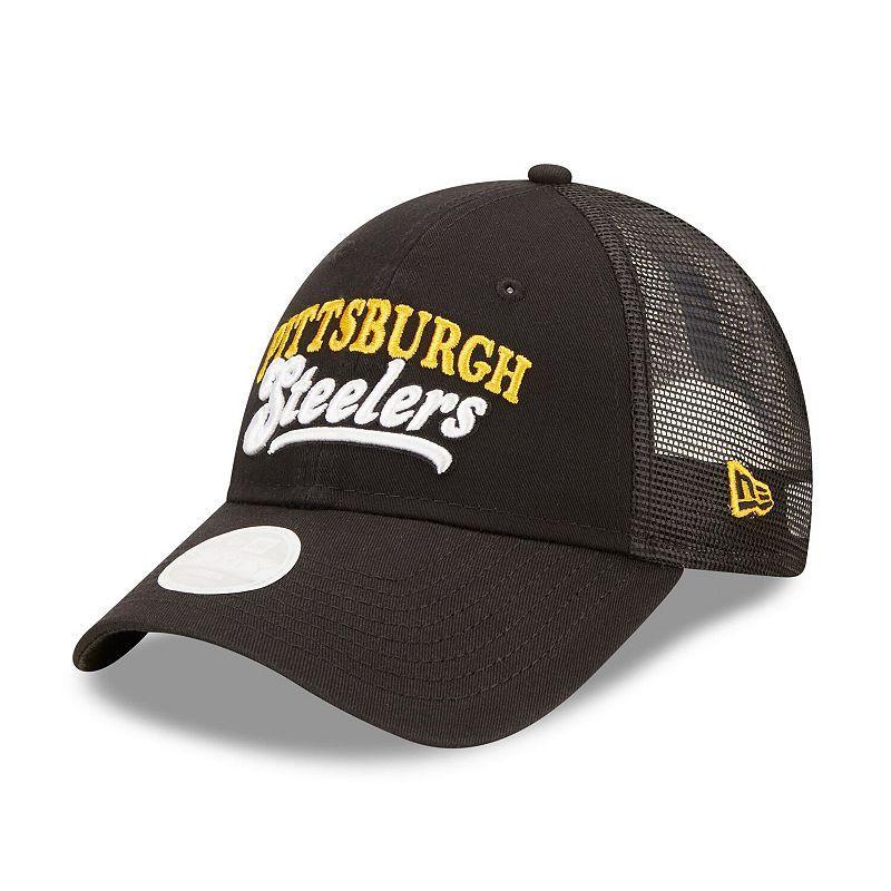 Womens New Era Pittsburgh Steelers Team Trucker 9FORTY Snapback Hat Product Image