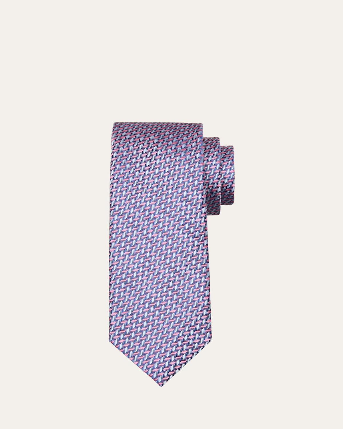 Mens Chevron Silk Tie Product Image