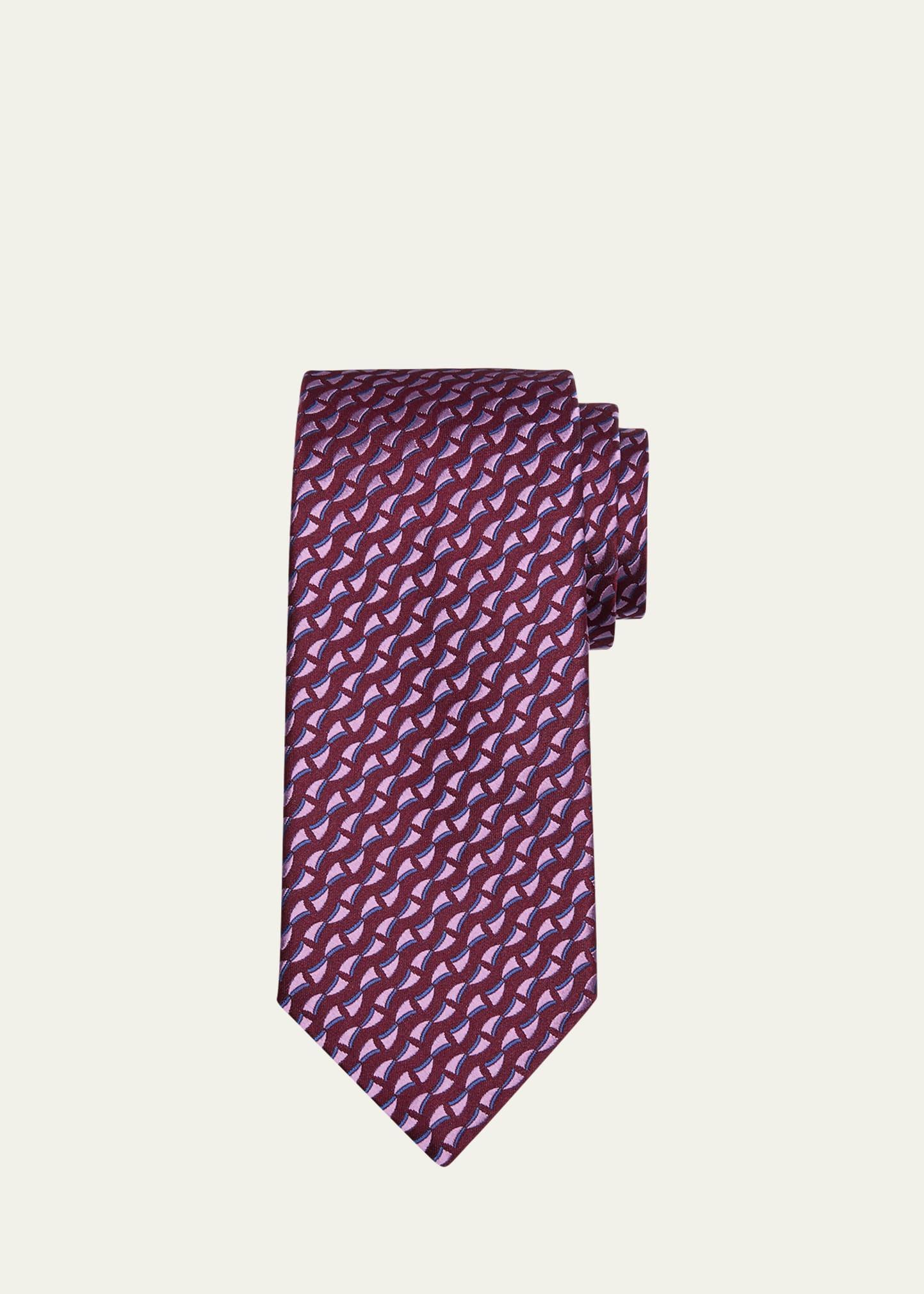 Mens Silk Micro-Geometric Tie Product Image