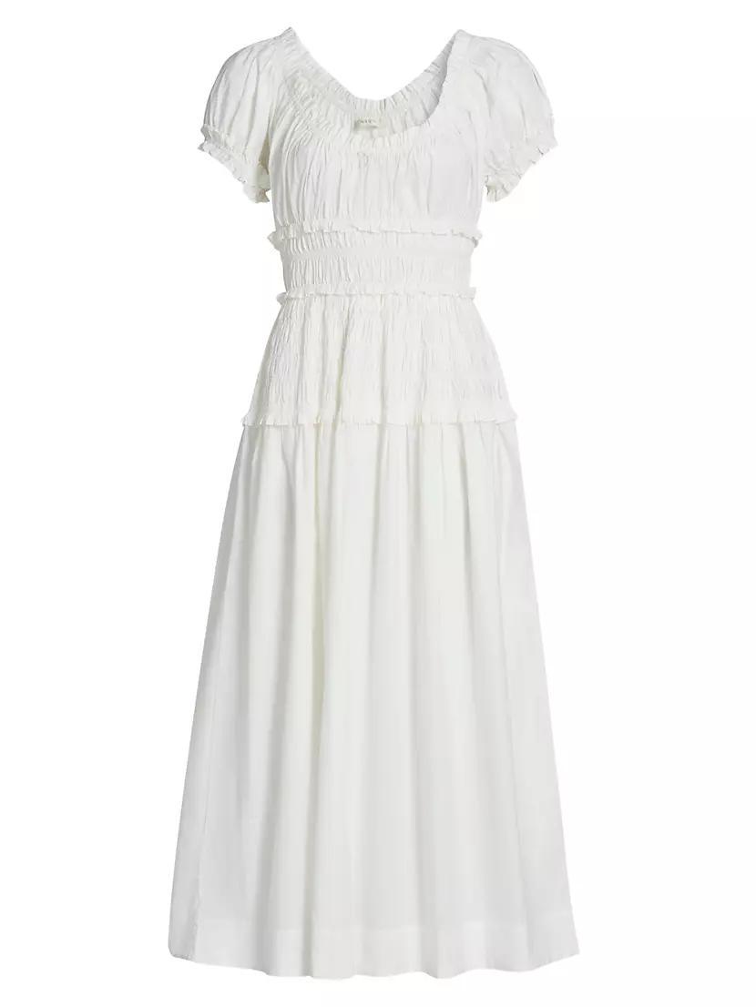 Leanne Ruched Cotton Maxi Dress Product Image