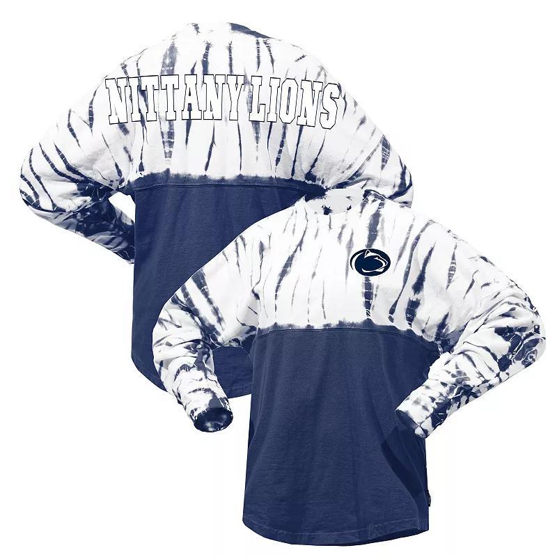 Womens Navy Penn State Nittany Lions Tie-Dye Long Sleeve Jersey T-shirt Product Image