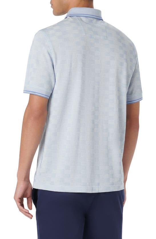 BUGATCHI Men's Cotton Jacquard Polo Shirt In Air Blue Product Image