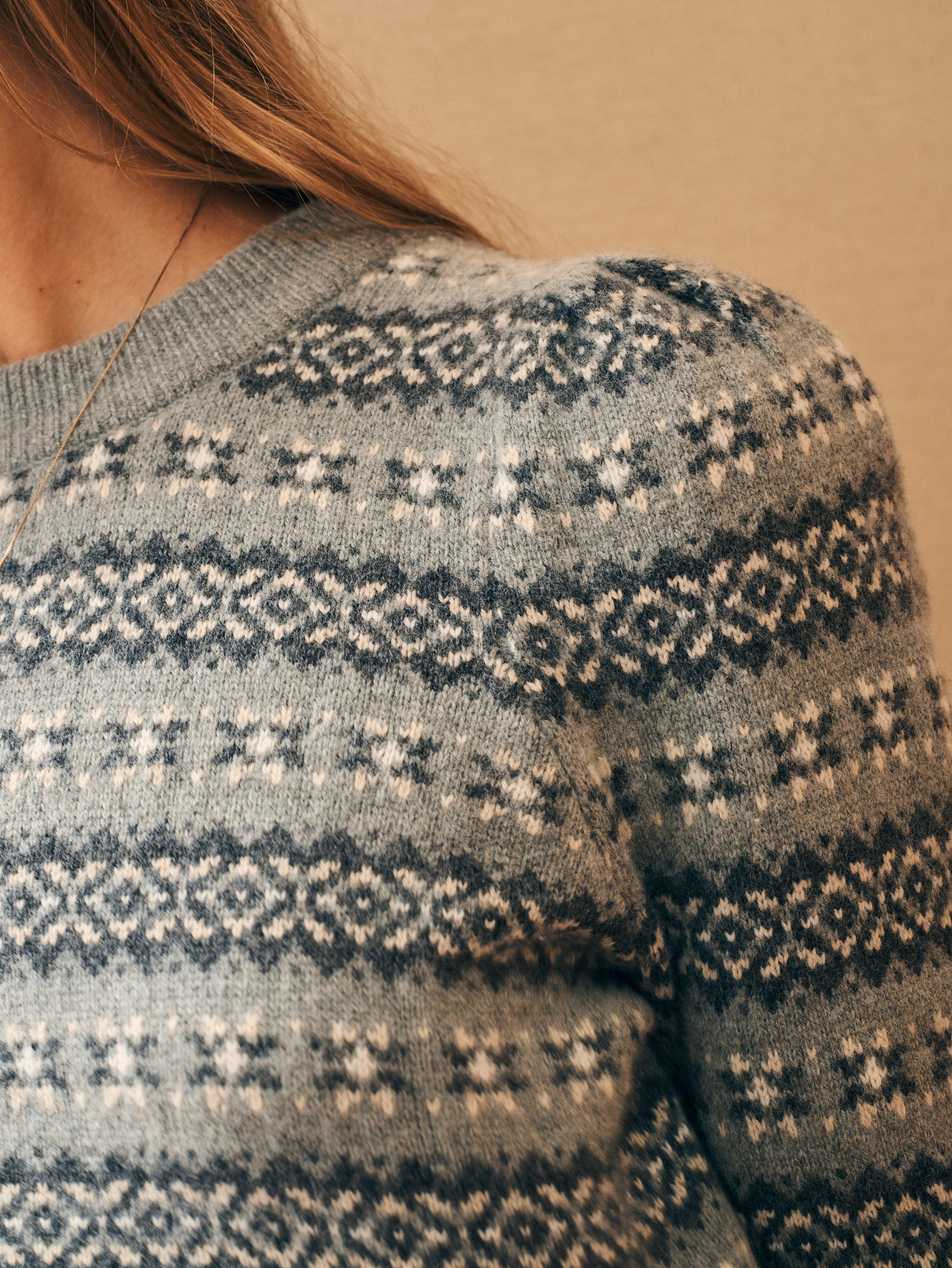 Highland Fair Isle Puff Sleeve Sweater - Grey Multi Female Product Image