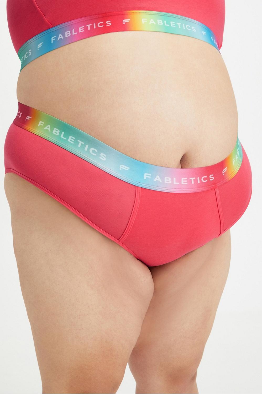 Fabletics 24/7 Pride High-Waisted Brief Womens Magenta Red Size XXL Product Image