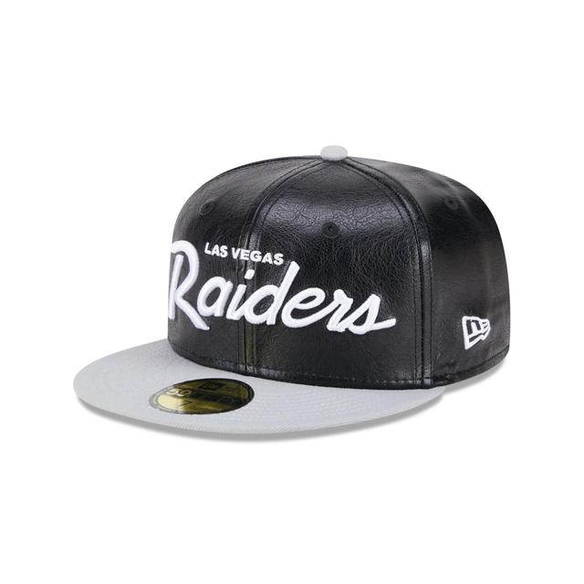 Las Vegas Raiders Faux Leather Crown 59FIFTY Fitted Hat Male Product Image