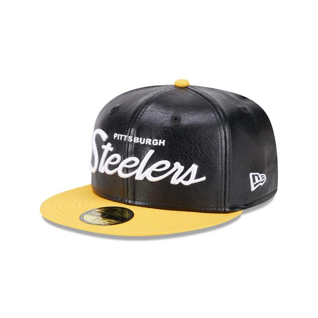 Pittsburgh Steelers Faux Leather Crown 59FIFTY Fitted Hat Male Product Image