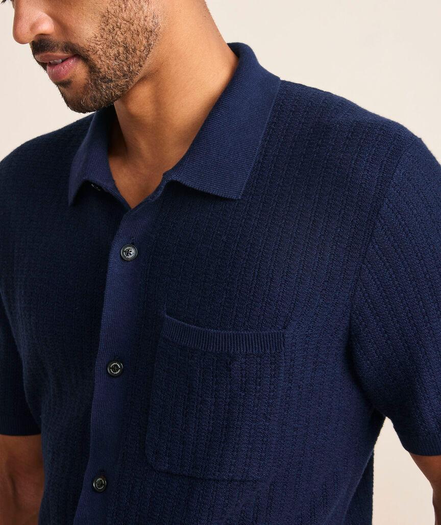 Full-Button Sweater Polo Product Image