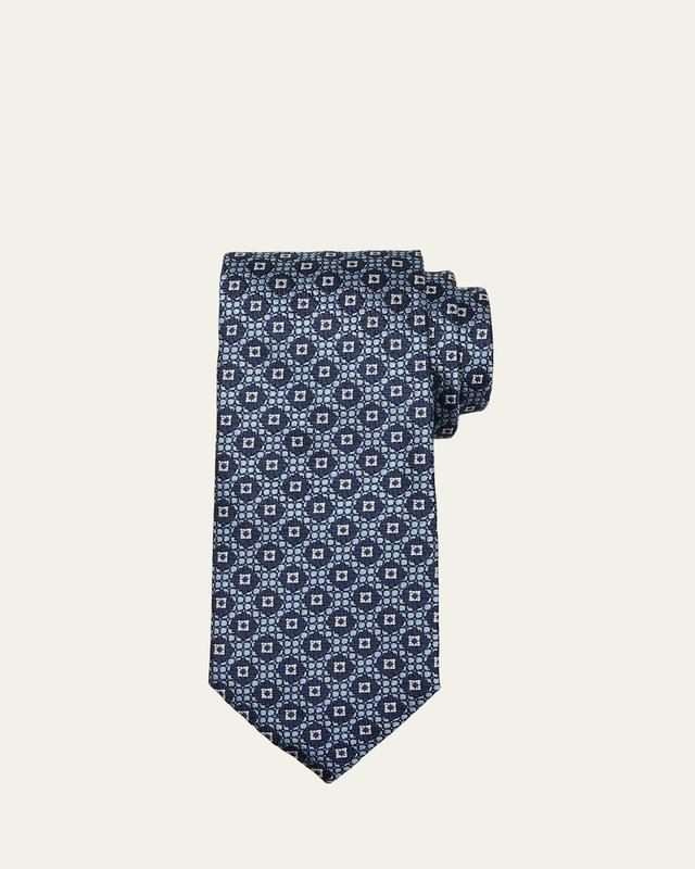 Mens Geometric Silk Jacquard Tie Product Image